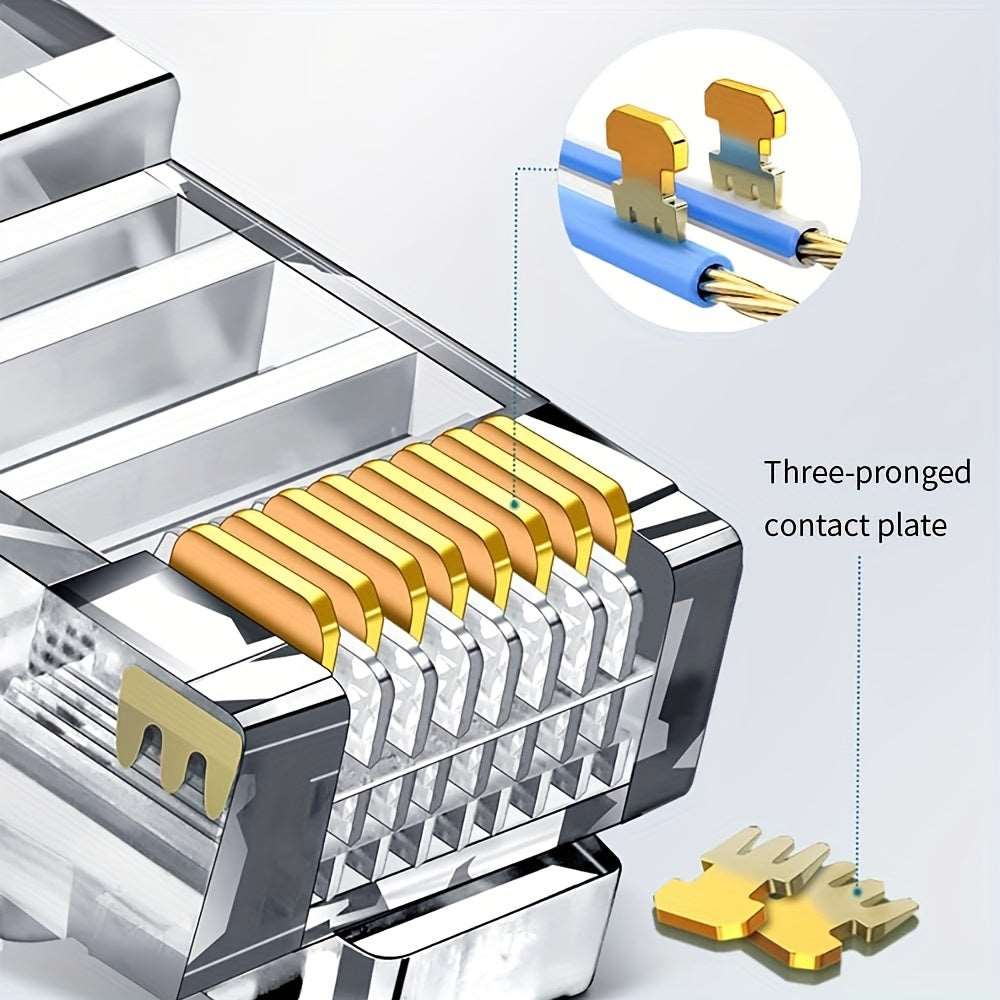 Gold - Plated Cat6 RJ45 Connector for Gigabit Ethernet Networking - Iftikhar Electric