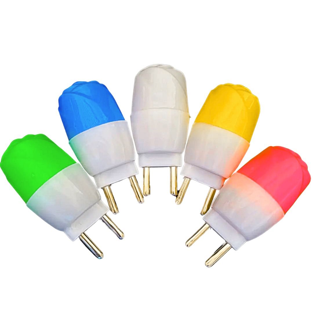 LED Night Bulb - 2 - Pin Plug, AC 220V, Random Color - Iftikhar Electric