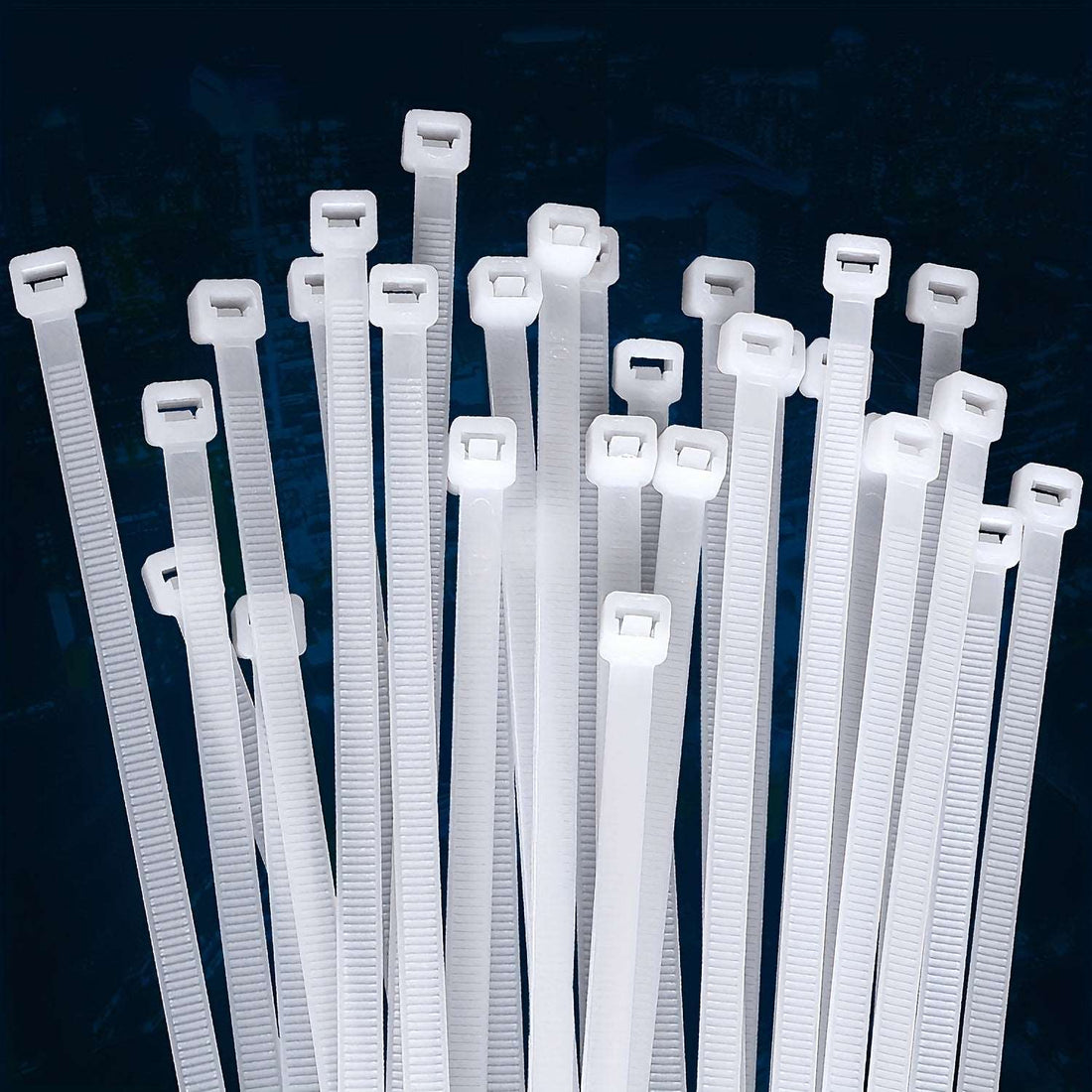 Pack of 12 Heavy - Duty White Nylon Cable Ties - Self - Locking for Indoor and Outdoor Use - Iftikhar Electric