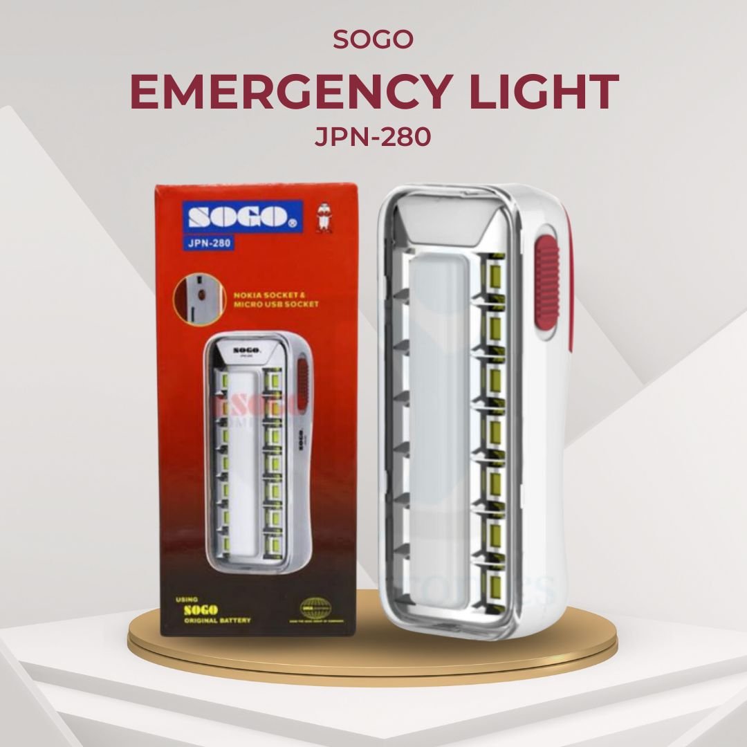 SOGO Emergency Light JPN - 280 – High Capacity Rechargeable LED Emergency Lighting Solution - Iftikhar Electric