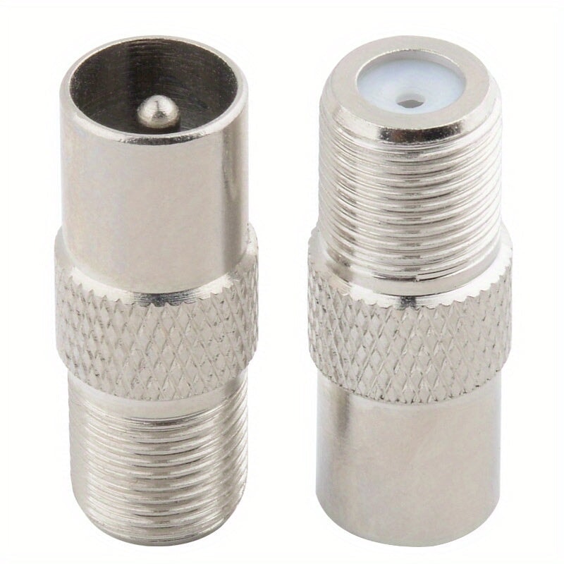 TV Pin Aerial Coaxial Cable F Connector Adapter - Female F Socket to Male Coax Plug Cable Wire Accessories Iftikhar Electric 